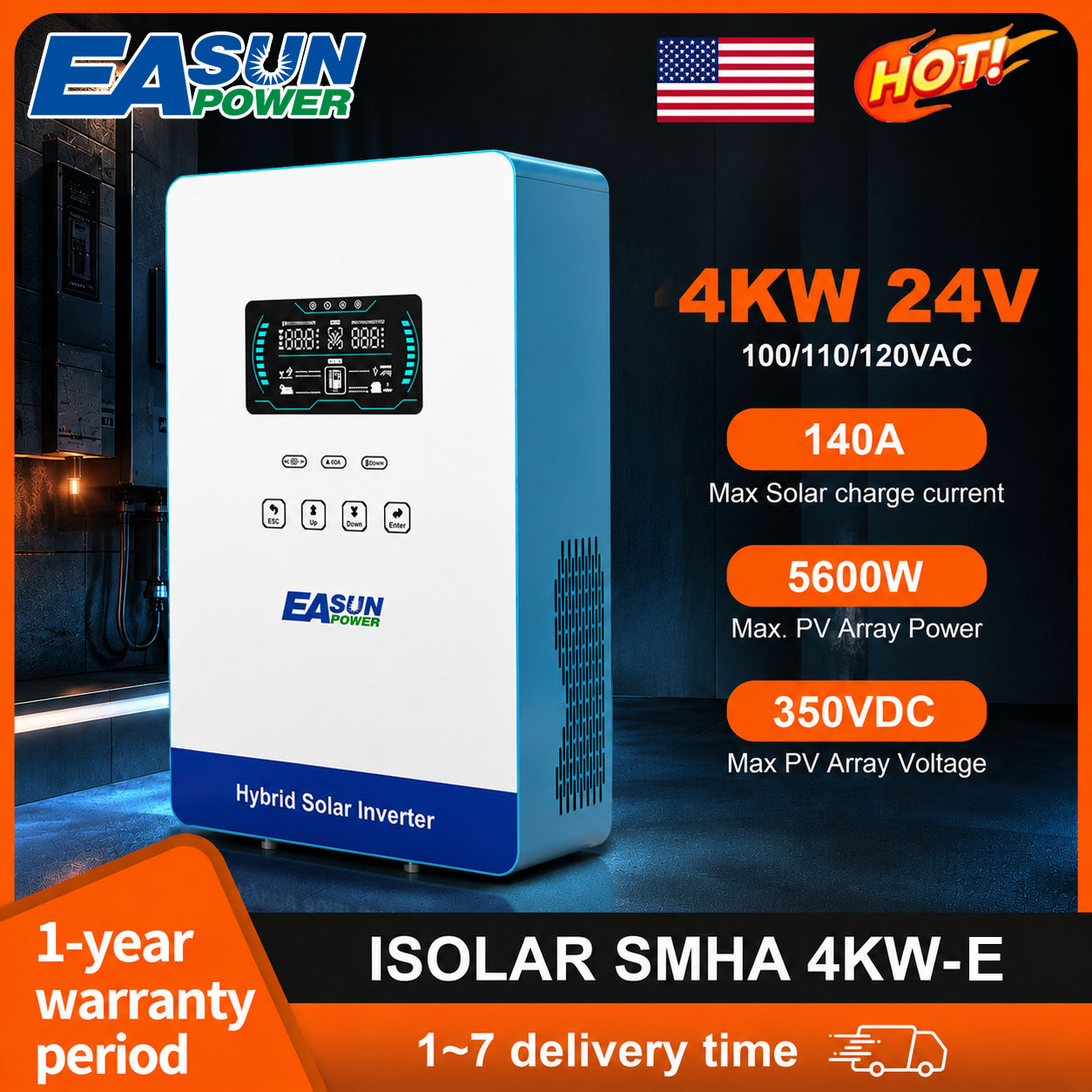 EASUN POWER 4KW 120V Off Grid  - đánh giá và giá Grid Tie Inverter Limiter 2000W