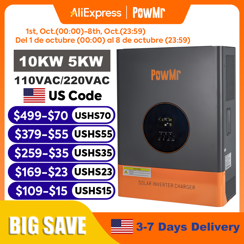 PowMr 10KW 5KW Split Phase Inv - đánh giá và giá Split Phase Inverter 10Kw 110V 220V